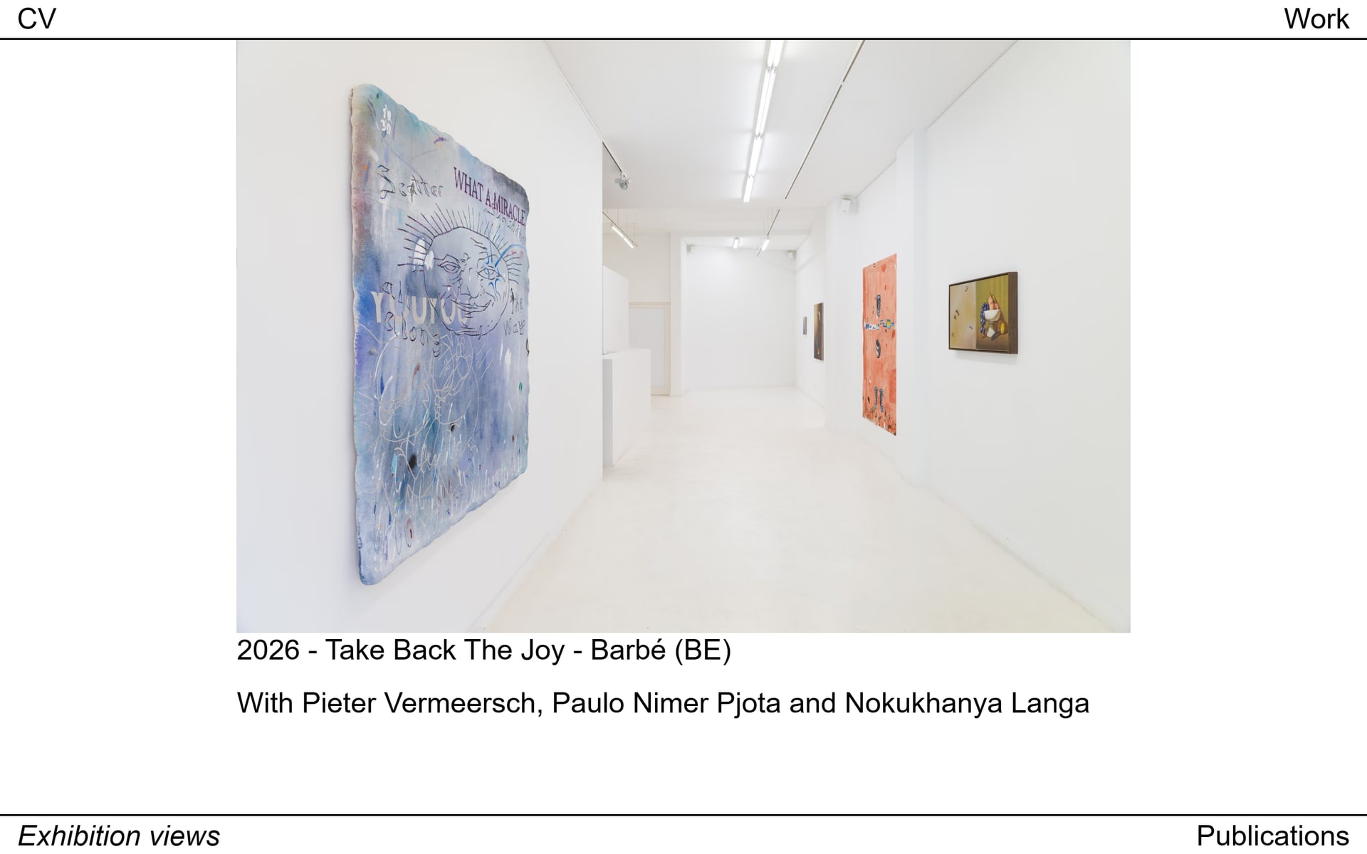 The exhibitions page